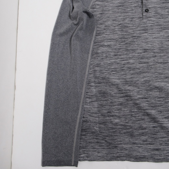 Lululemon Metal Vent Tech Long Sleeve Henley Heathered Grey Size M Silverescent - Picture 4 of 12